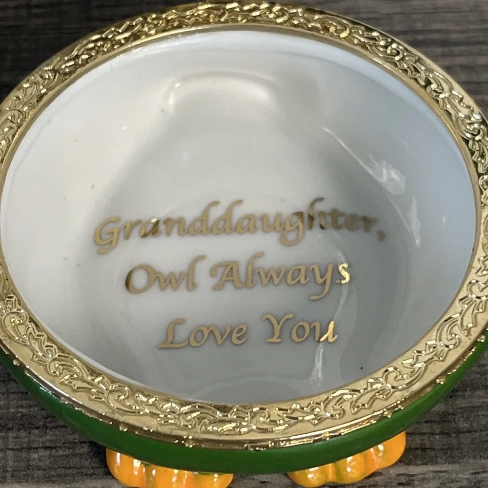 Bradford Exchange Granddaughter Owl Always Love You Birthstone Trinket Music Box